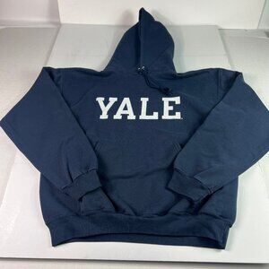 Champion Yale Bulldogs Sweatshirt Adult Large Blue Faded Logo Pullover Hoodie